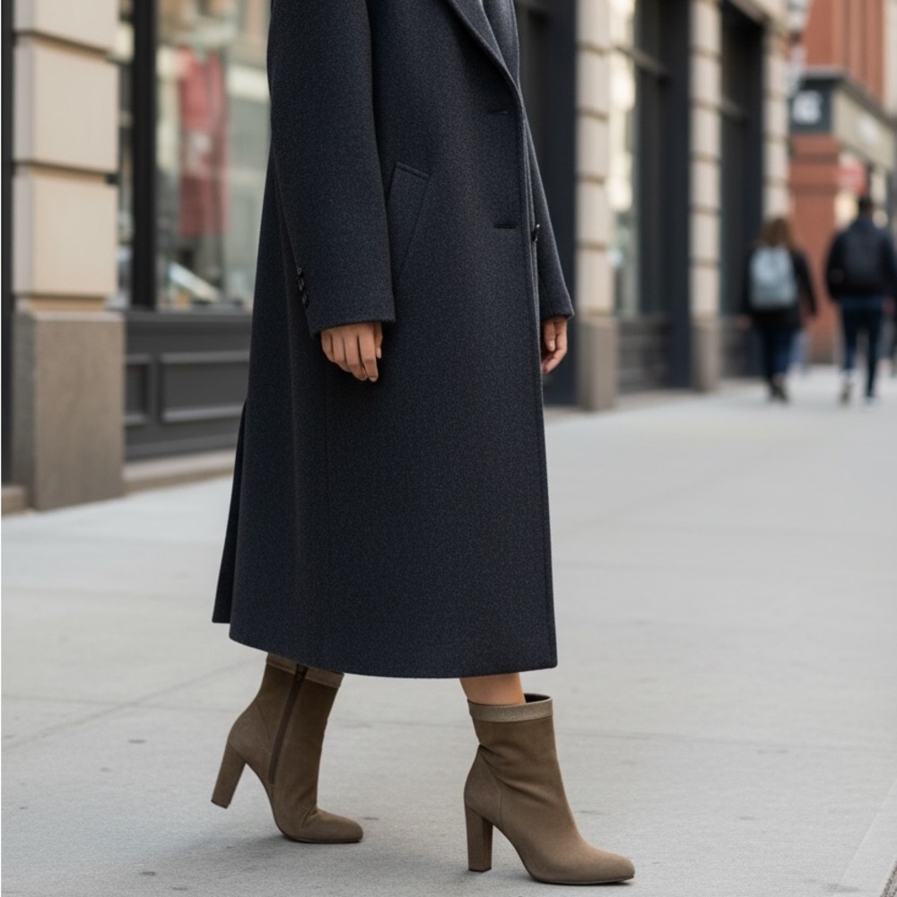 Barneys  New York sage/ green Suede Ankle Boots with leather accent